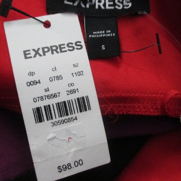 Express Satin Color Block Tier Midi Slip Dress Size S $98 - Picture 9 of 10